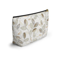 Cherry Plum Leaves Accessory Pouch w T-bottom in Brown